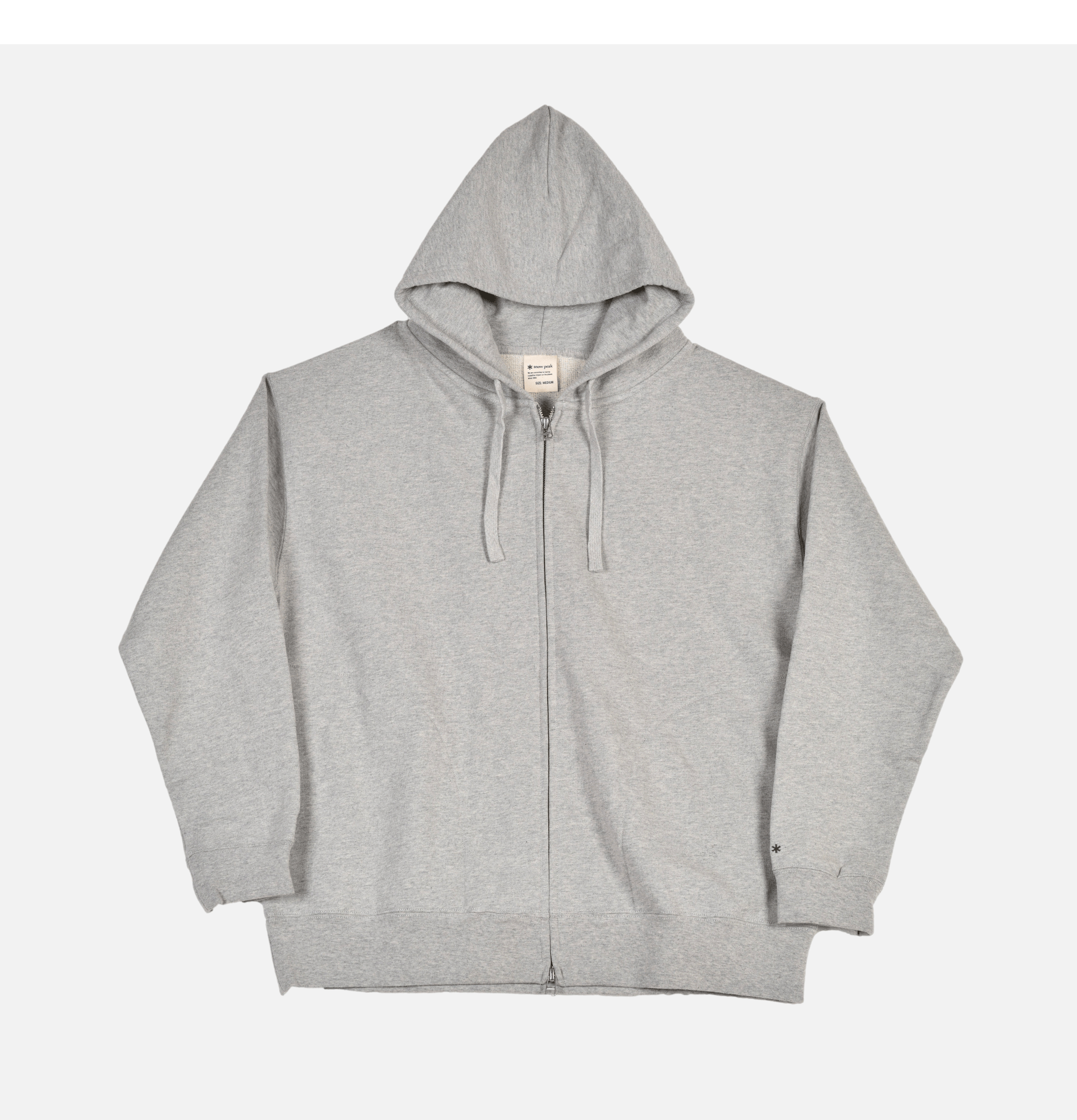 Snow Peak Recycled Cotton Zipup Hoodie Grey