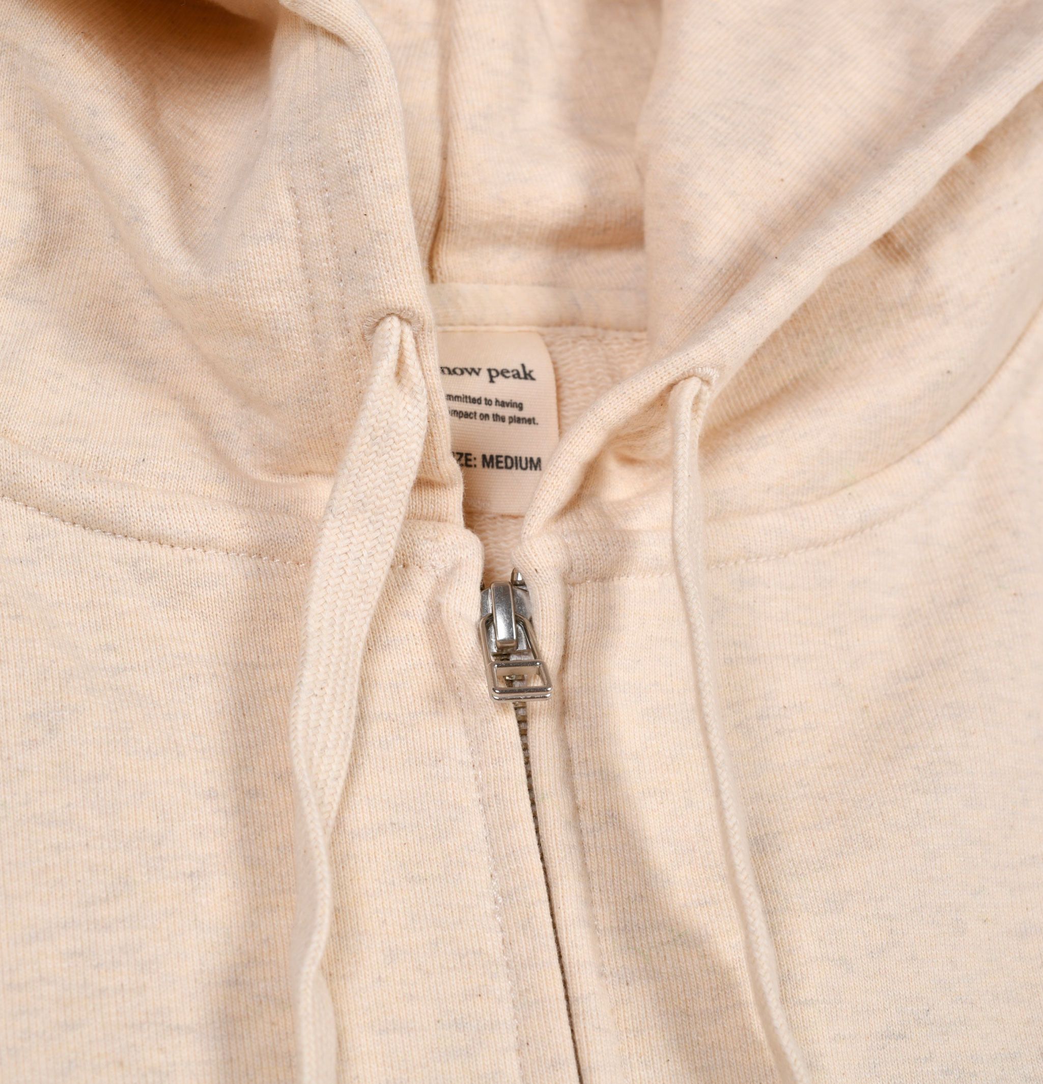 Snow Peak Recycled Cotton Zipup Hoodie Oat