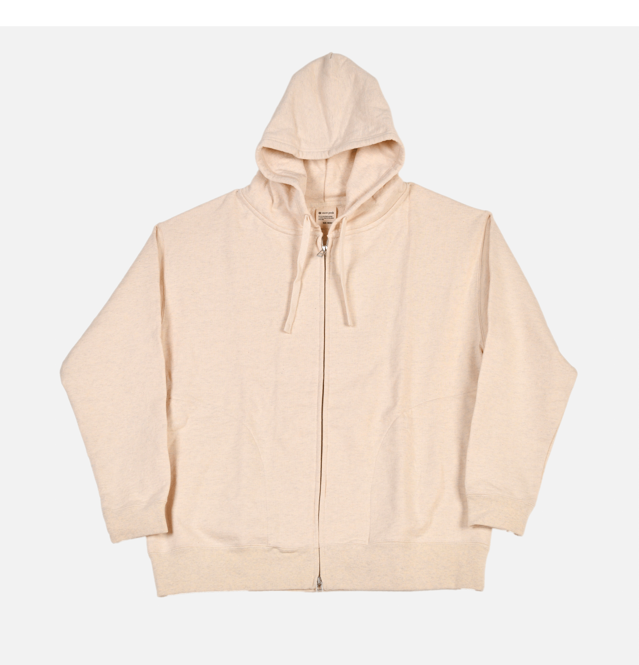 Snow Peak Recycled Cotton Zipup Hoodie Oat