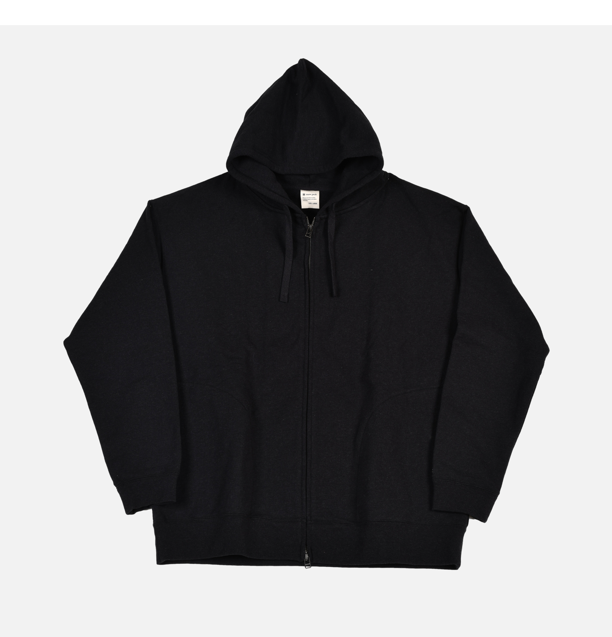 Snow Peak Recycled Cotton Zipup Hoodie Black