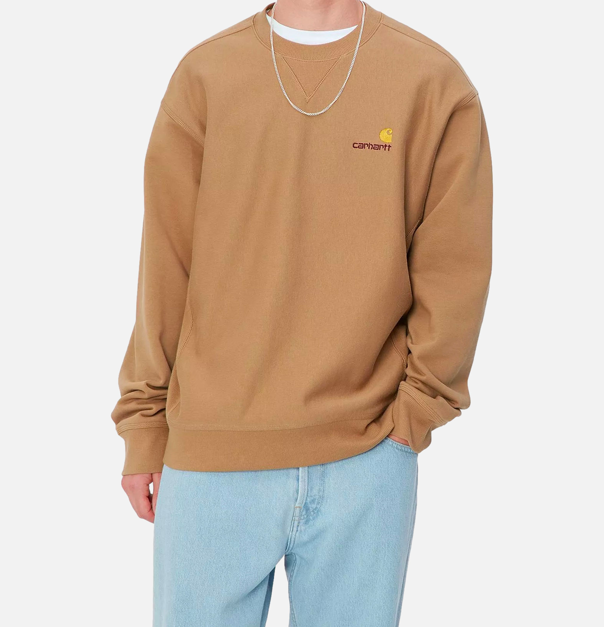 Carhartt WIP American Script Sweat Peanut