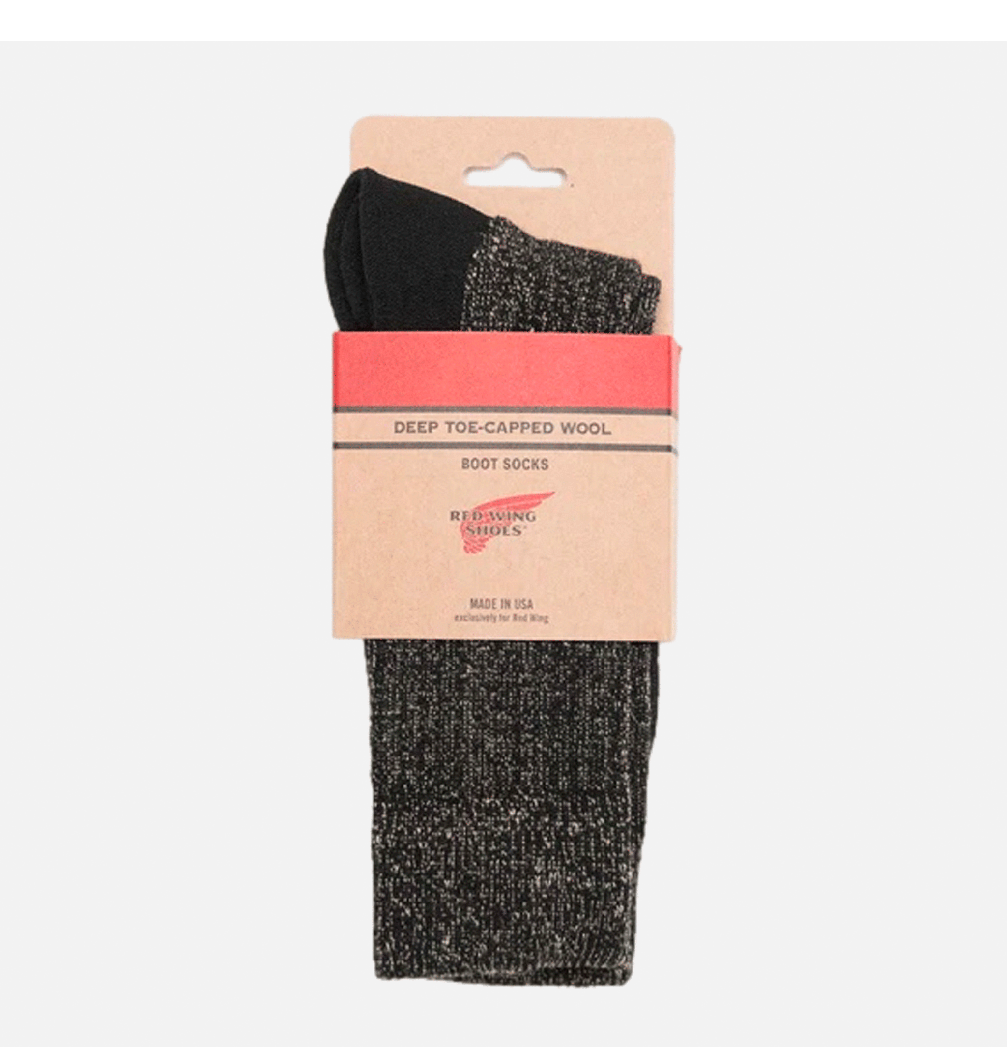 Deep Toe Capped Wool Socks Blk