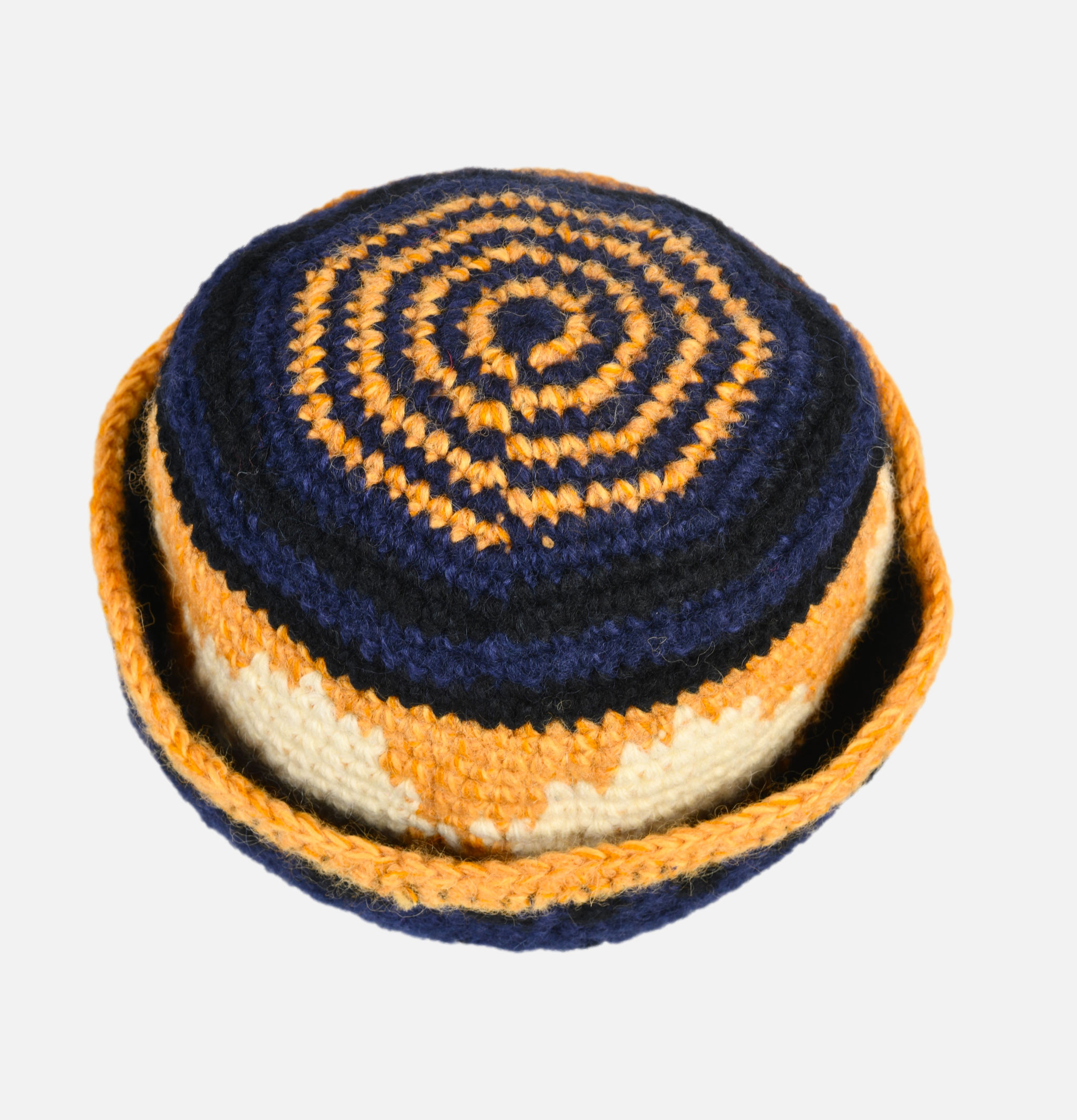 Fine Hand Knit Hat Navy