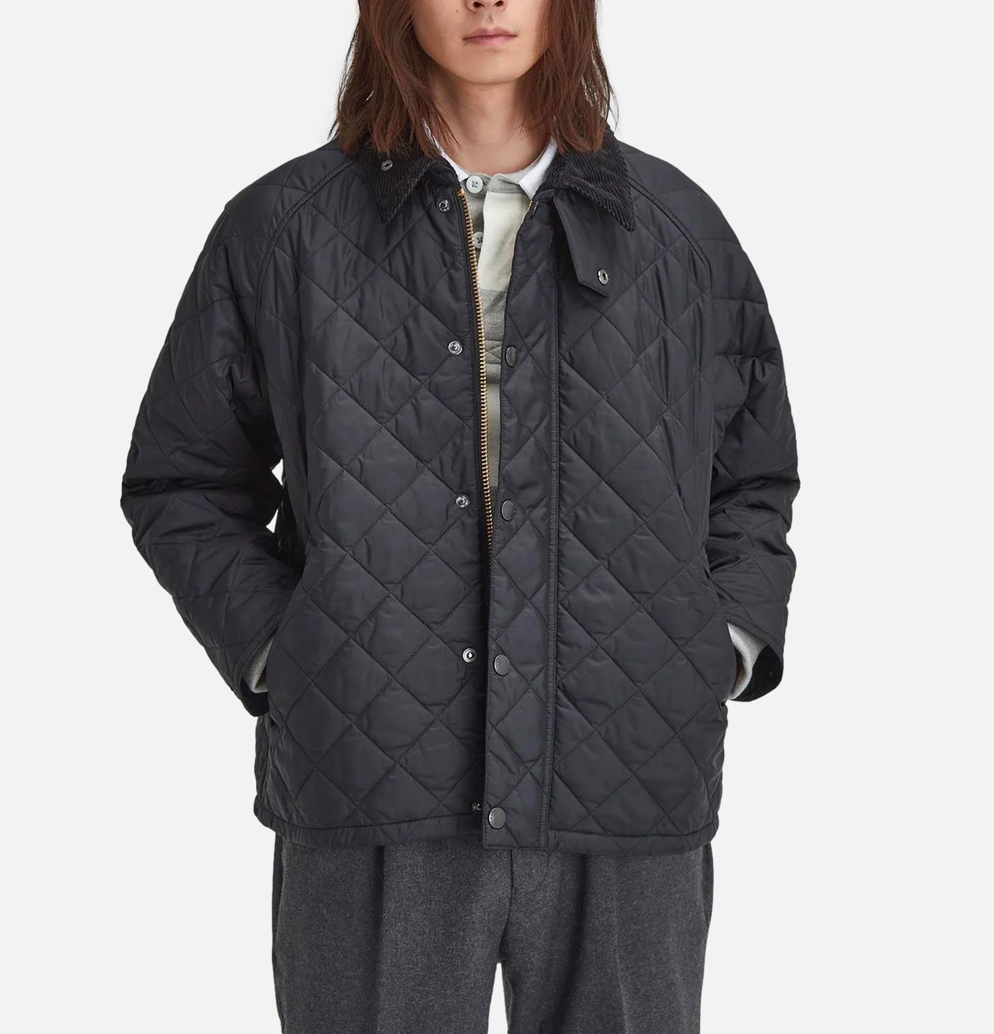 Barbour Oversize Transport Quilted Jacket Black