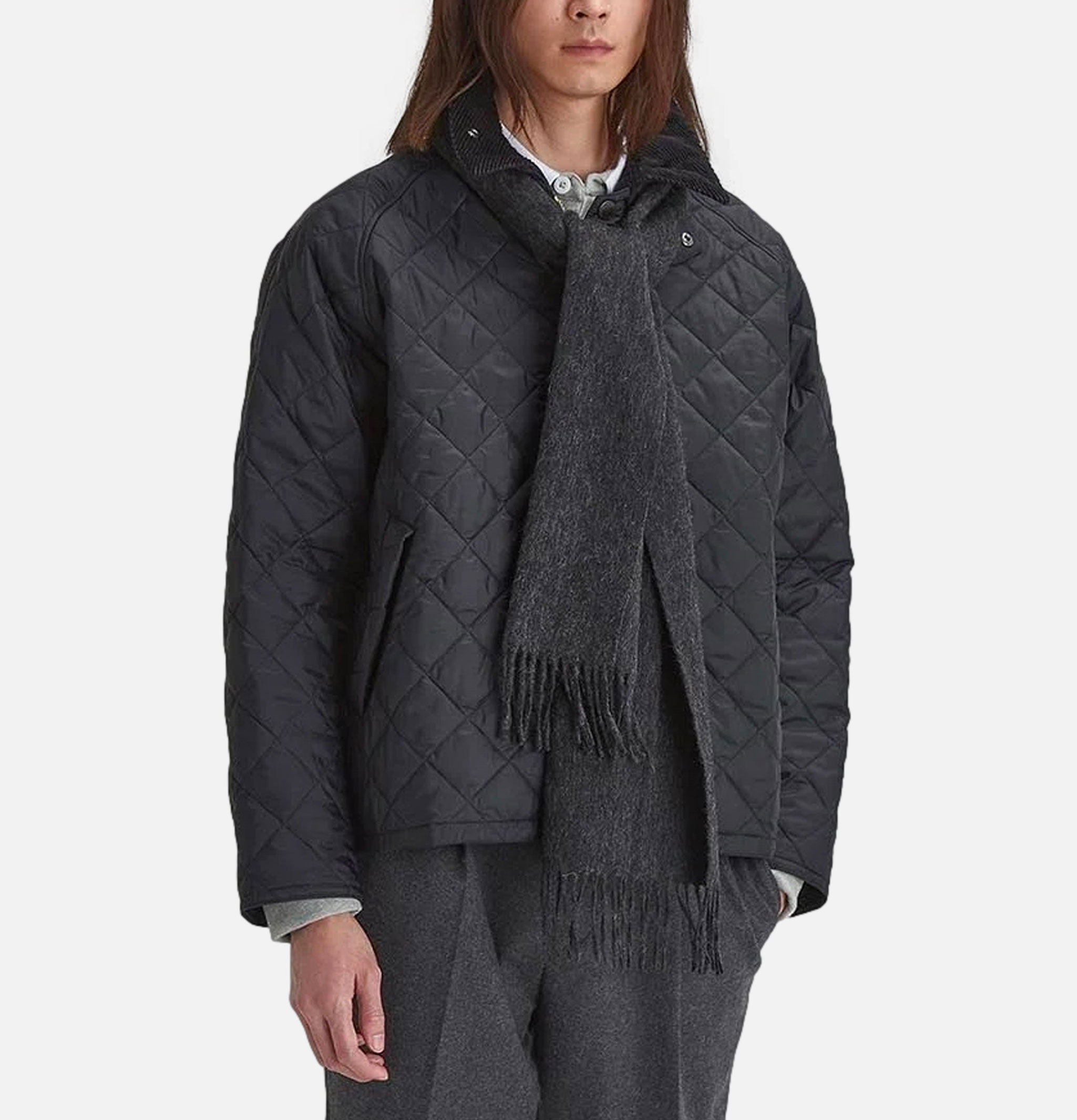 Barbour Oversize Transport Quilted Jacket Black