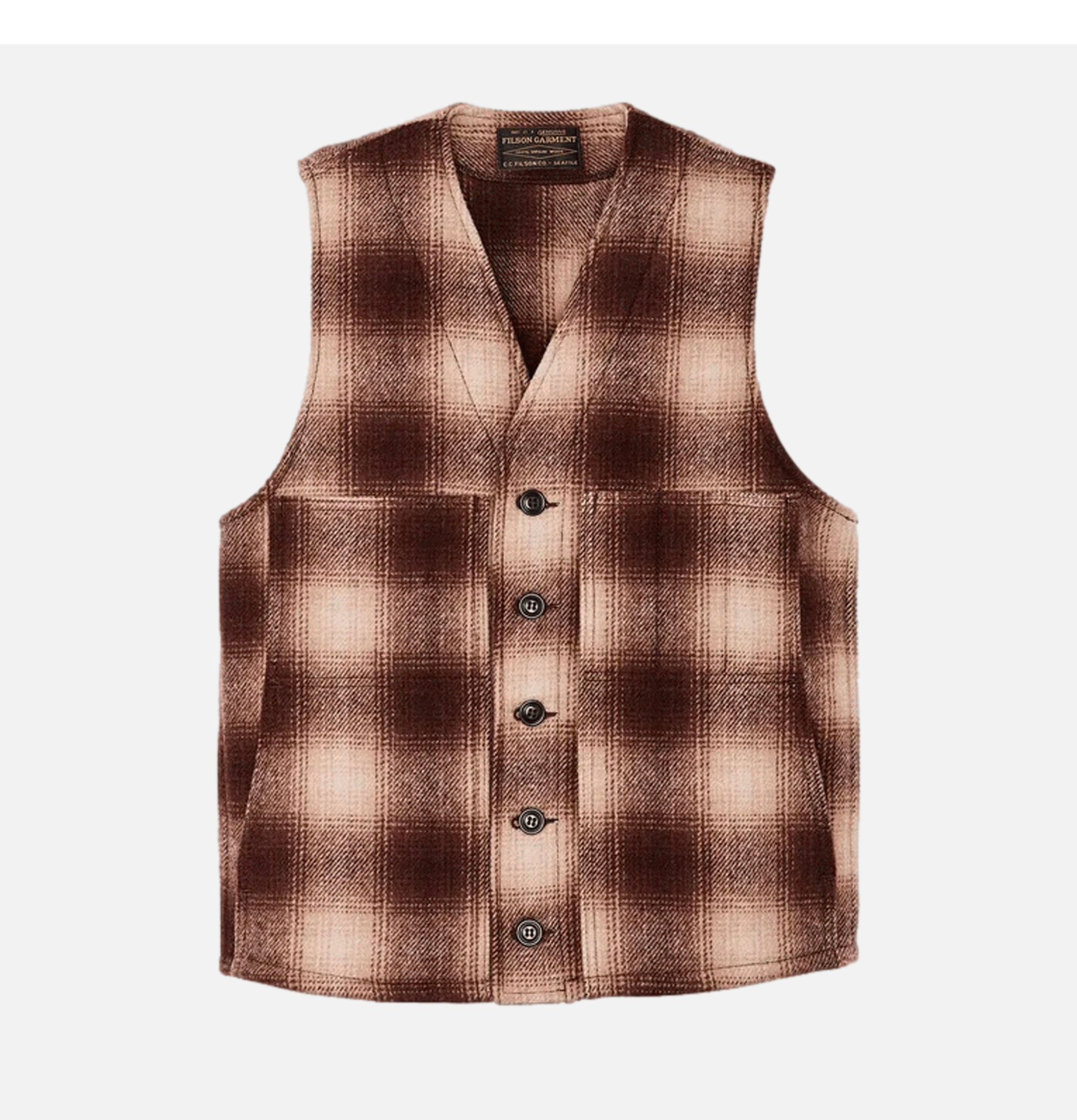 Filson Mackinaw Wool Vest Brown Tan