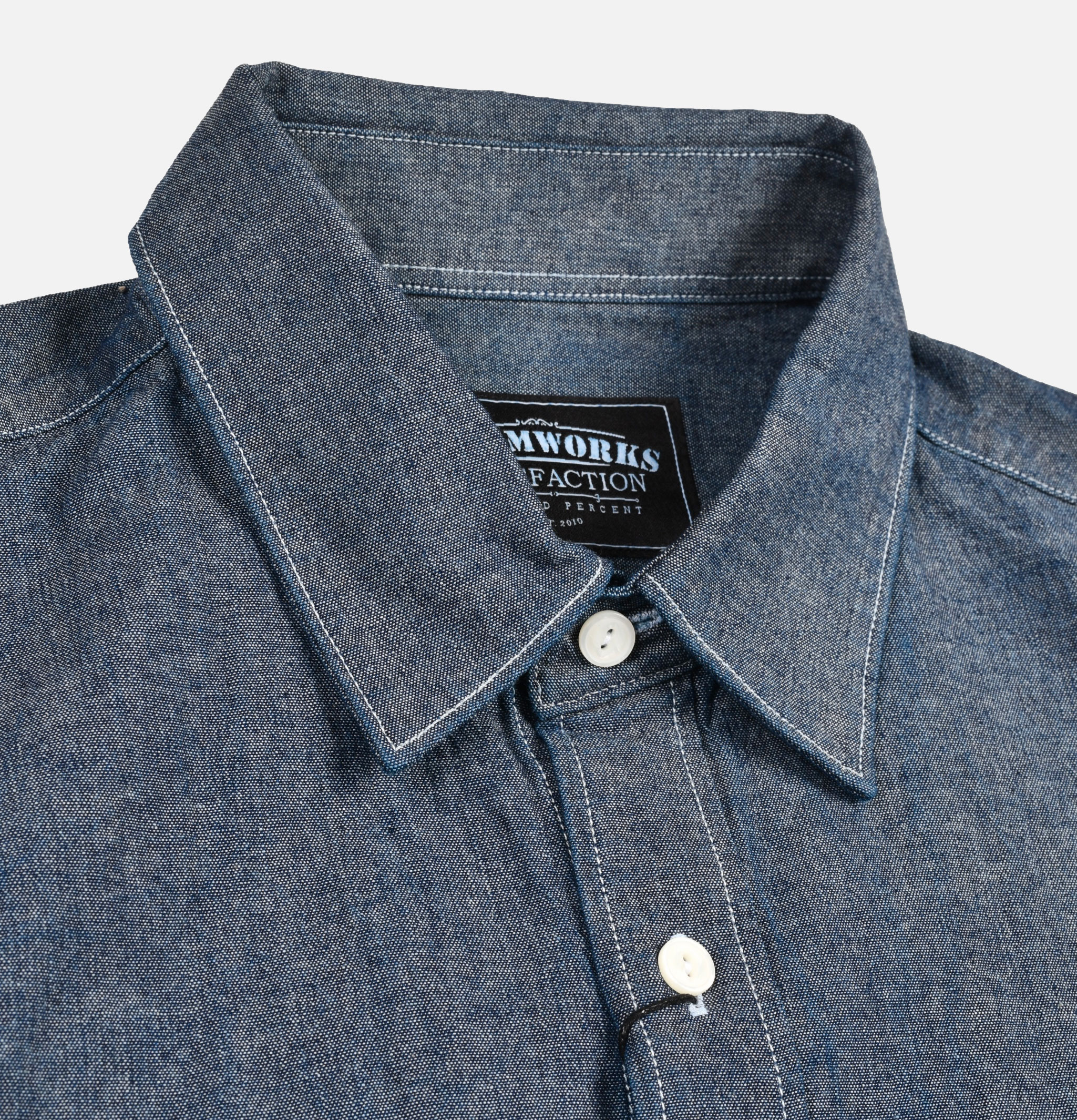 Cigarette Chambray Shirt Blue