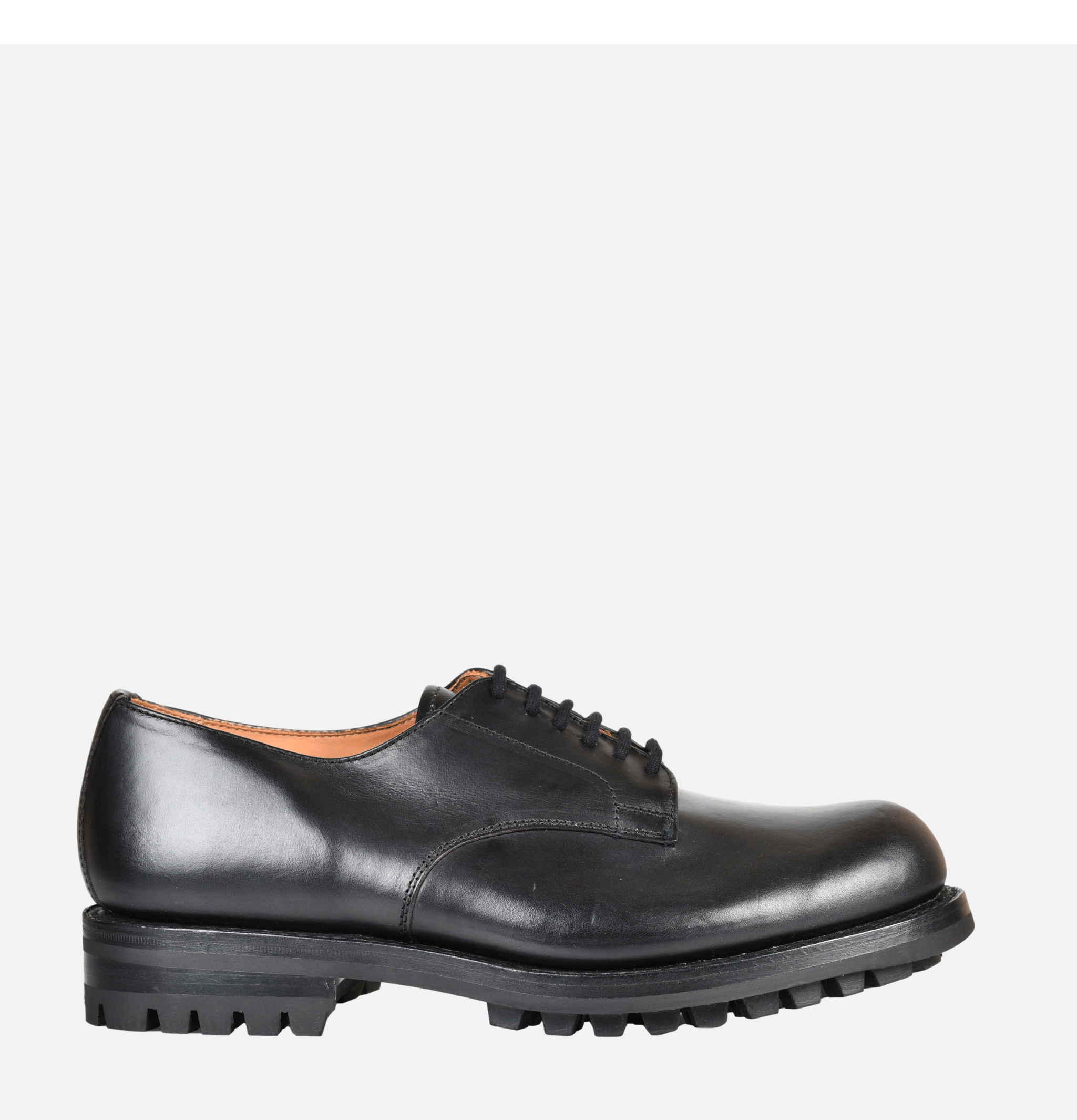 Trickers Officer Derbies Noir Horween Cxl