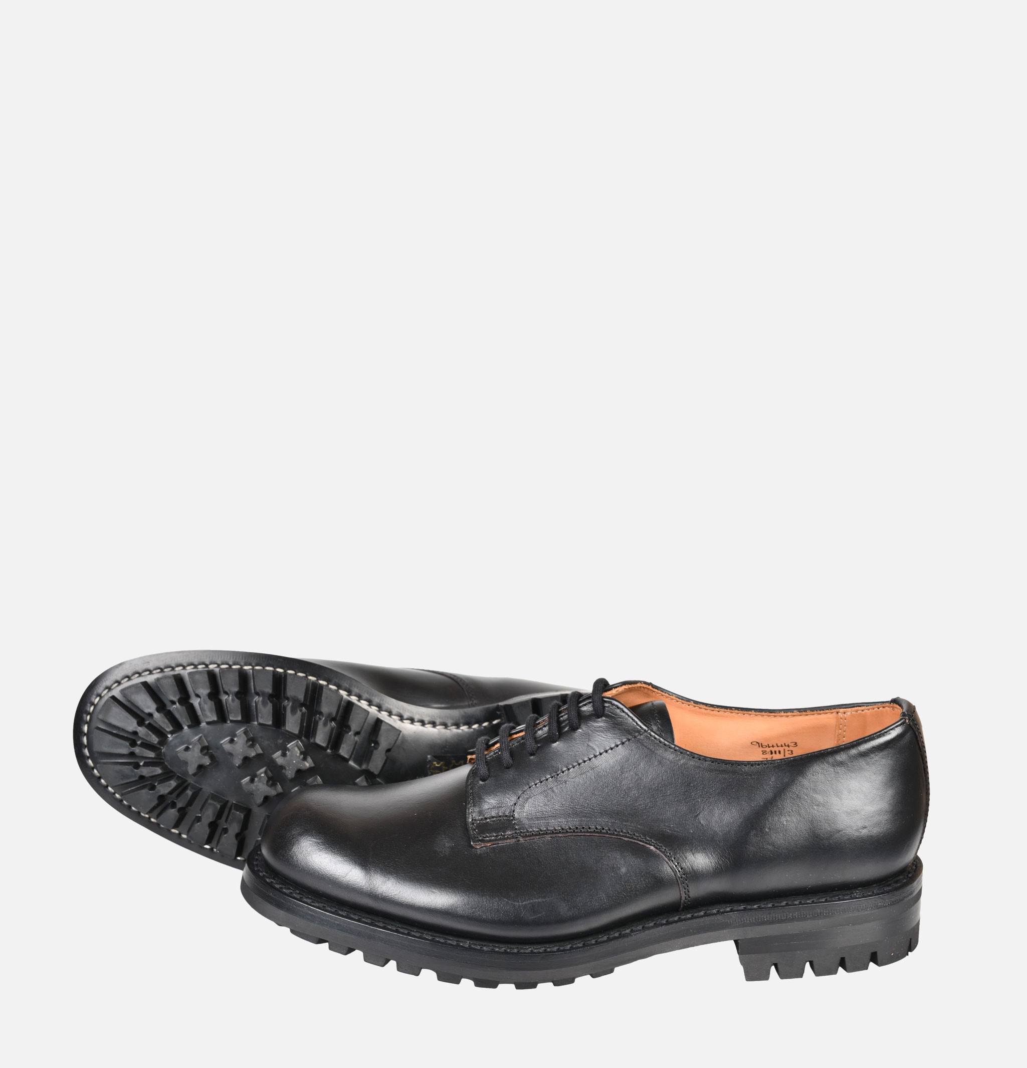 Trickers Officer Derbies Black Horween Cxl