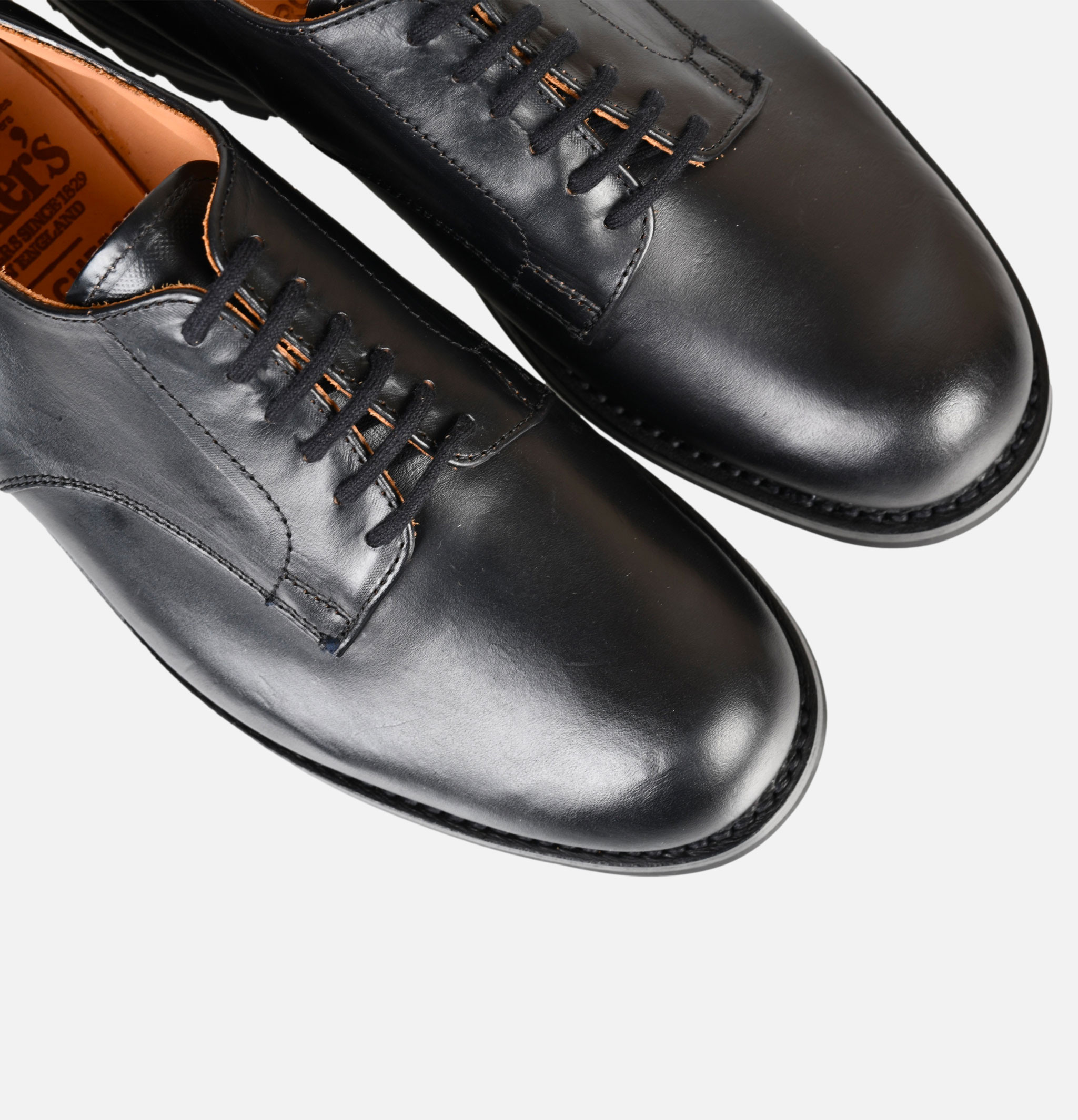 Trickers Officer Derbies Black Horween Cxl