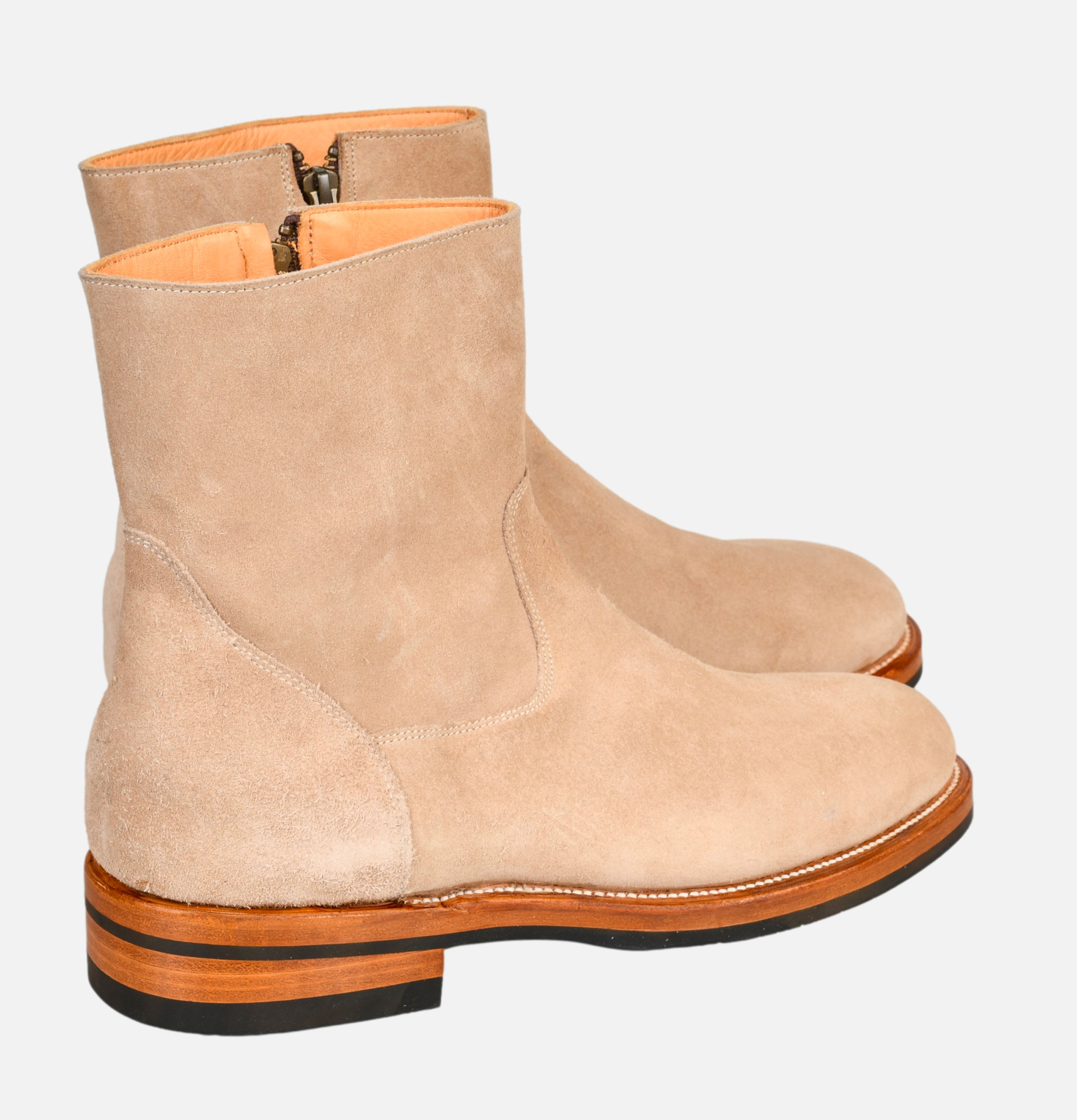 Unmarked Zip Boots Dark Sand