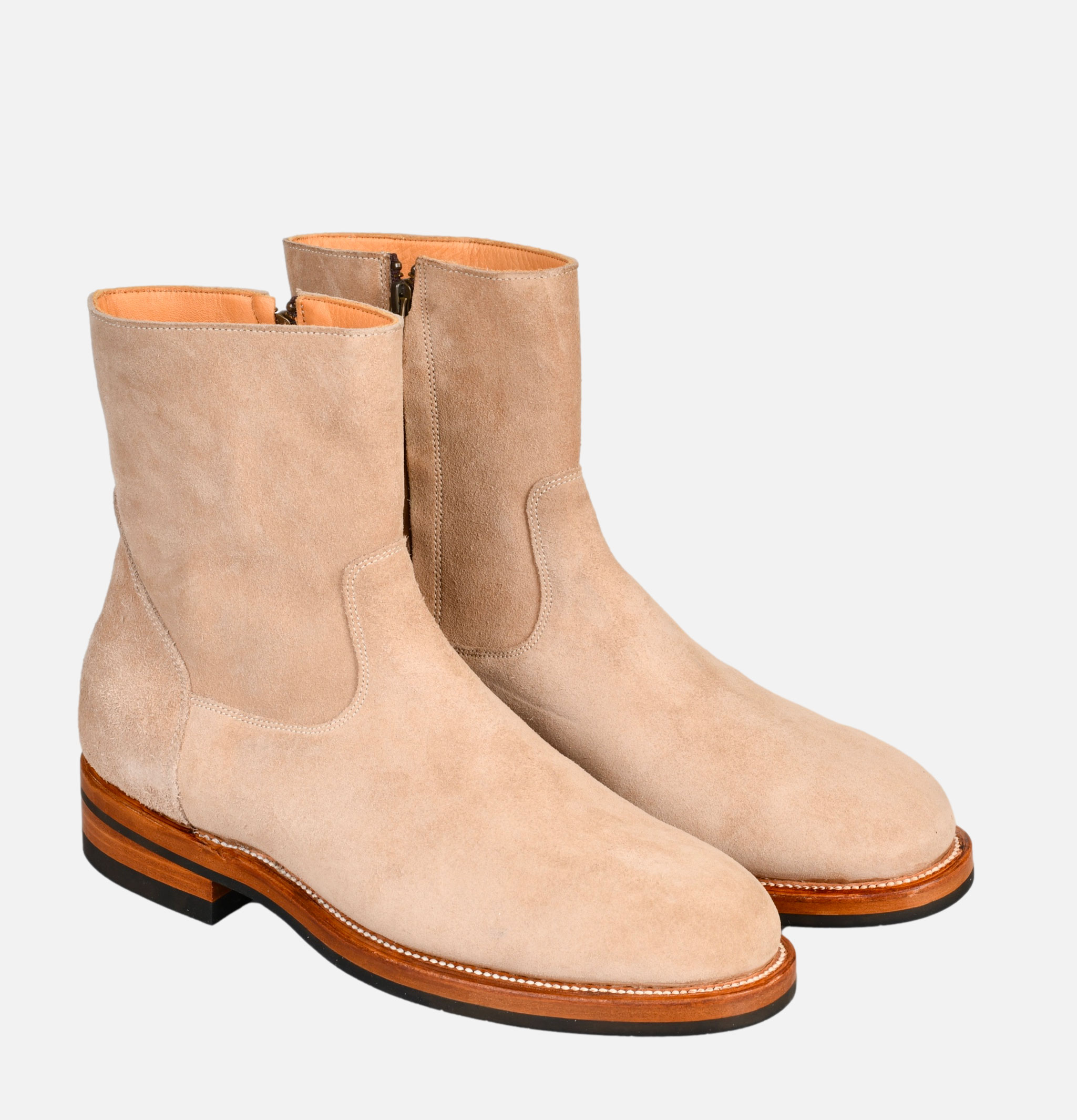 Unmarked Zip Boots Dark Sand