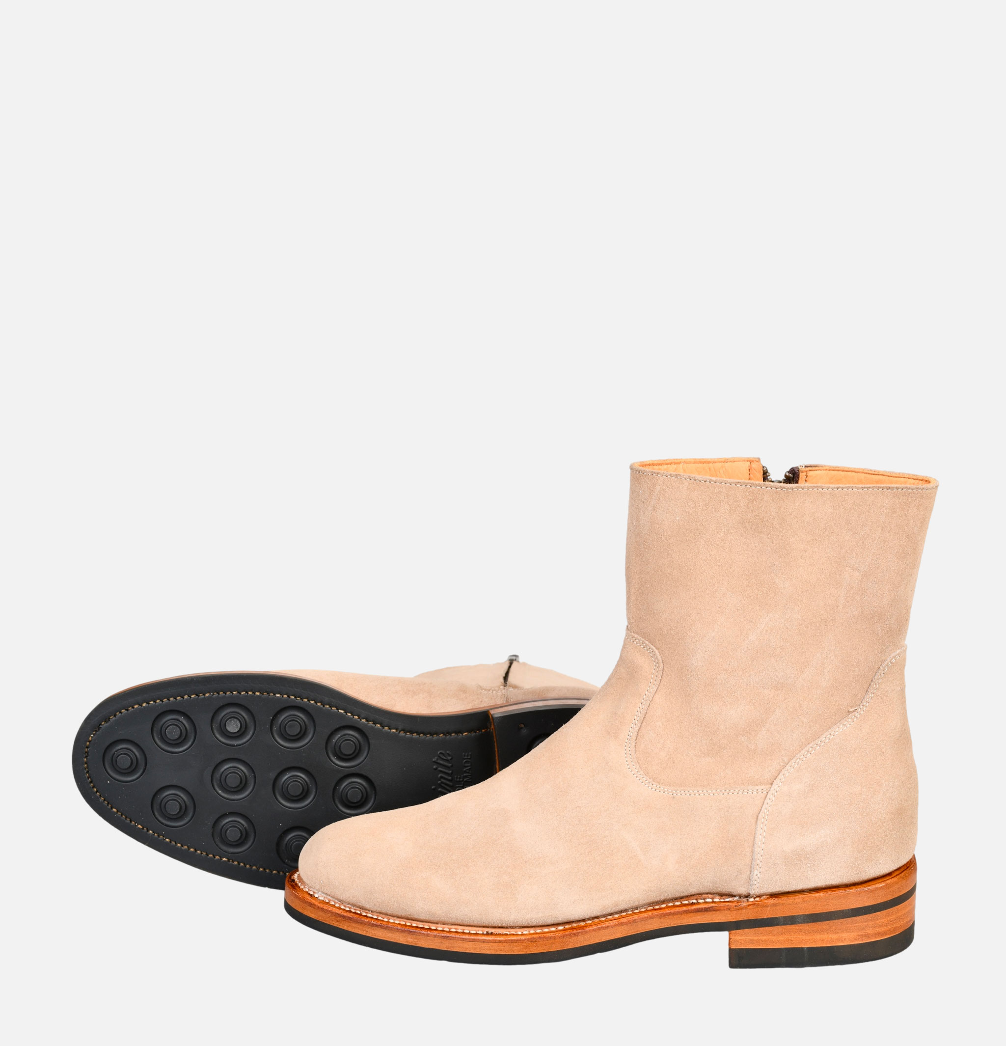 Unmarked Zip Boots Dark Sand