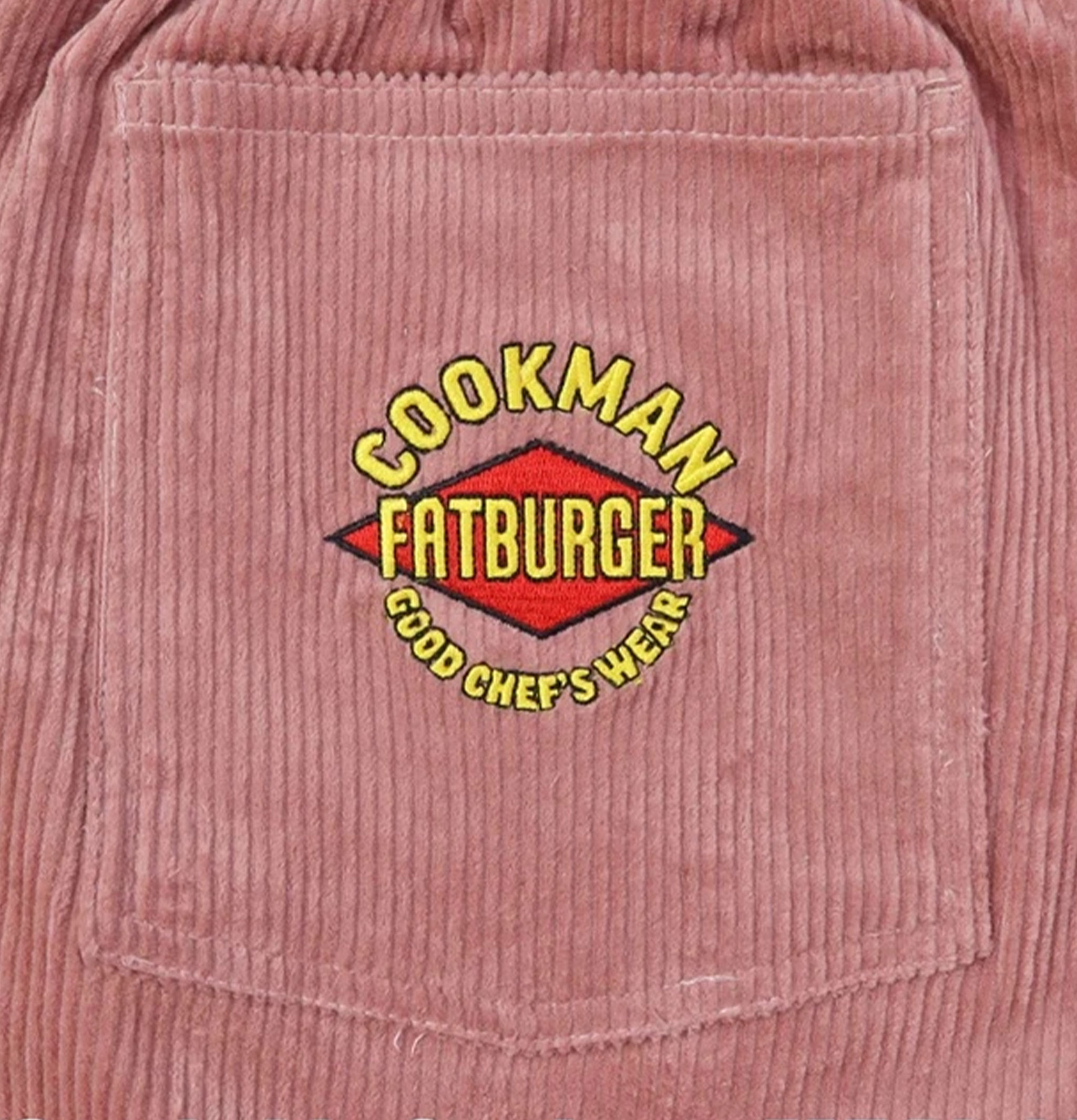 Fatburger x Cookman Collaboration Chef Pants - Semiwide Corduroy FAT Pink