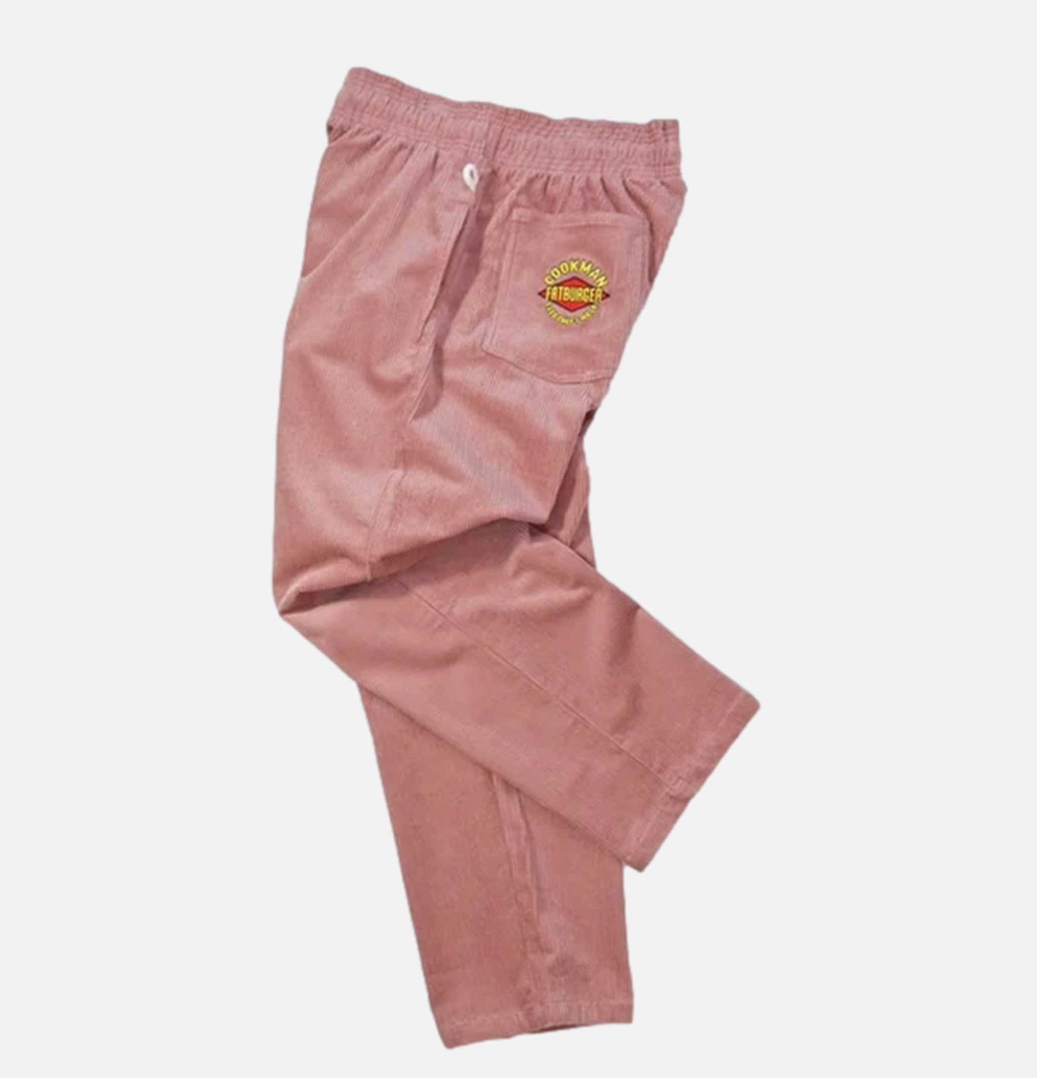 Fatburger x Cookman Collaboration Chef Pants - Semiwide Corduroy FAT Pink