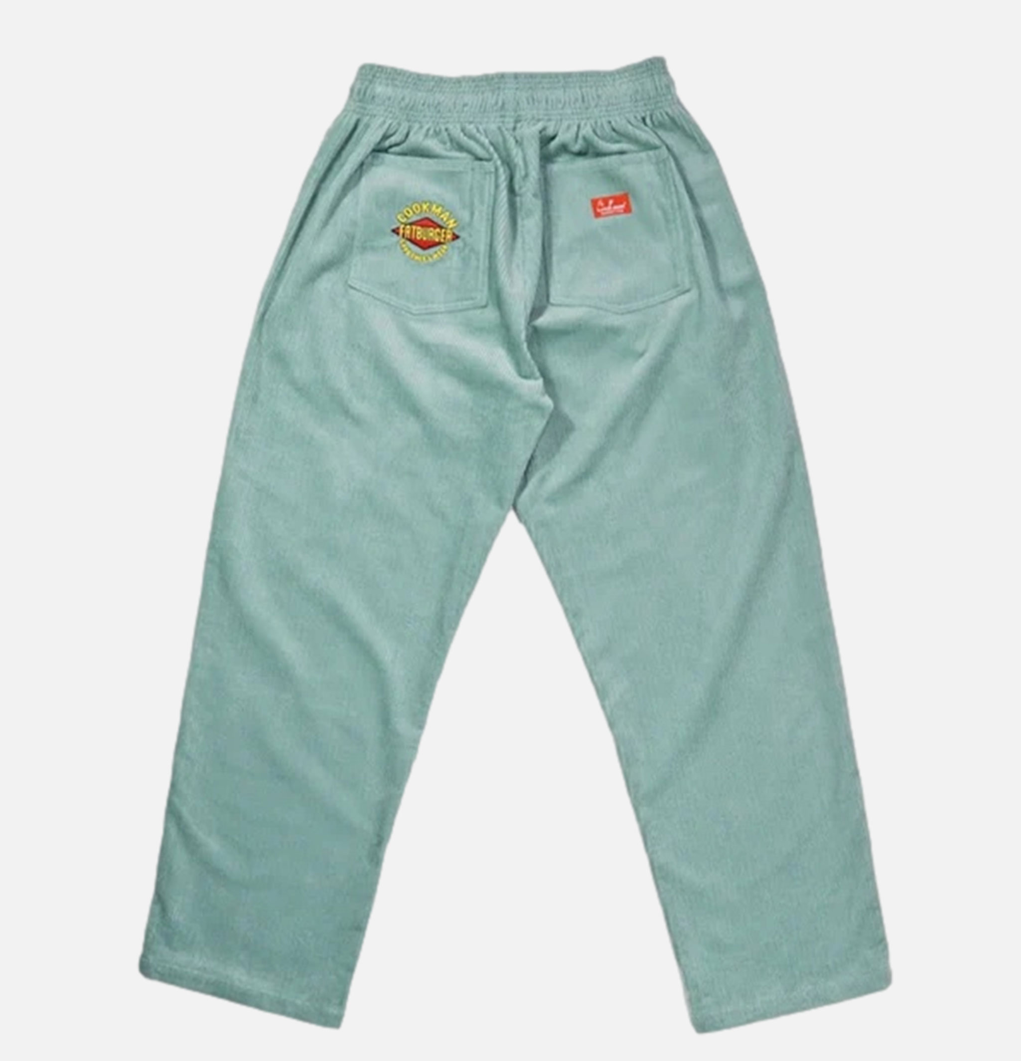 Fatburger x Cookman Collaboration Chef Pants - Semi-large Corduroy FAT Blue