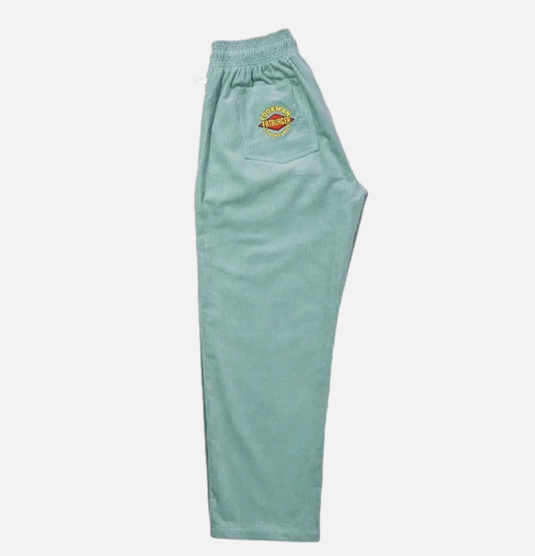 Fatburger x Cookman Collaboration Chef Pants - Semi-large Corduroy FAT Blue