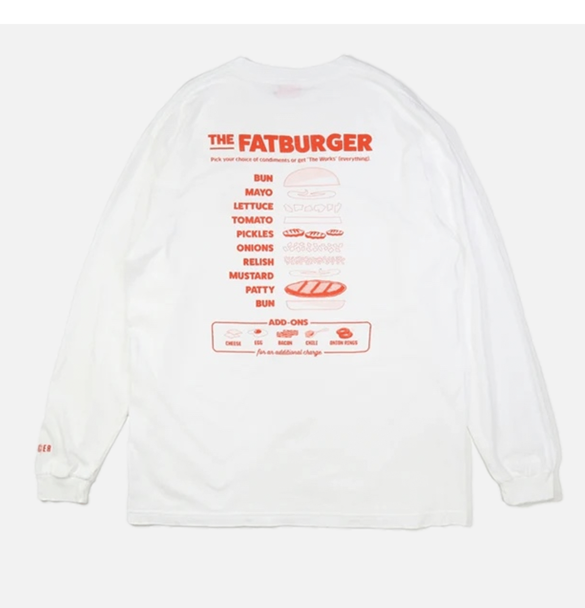 Fatburger x Cookman Collaboration T-Shirt - FAT Topping Menu Blanc