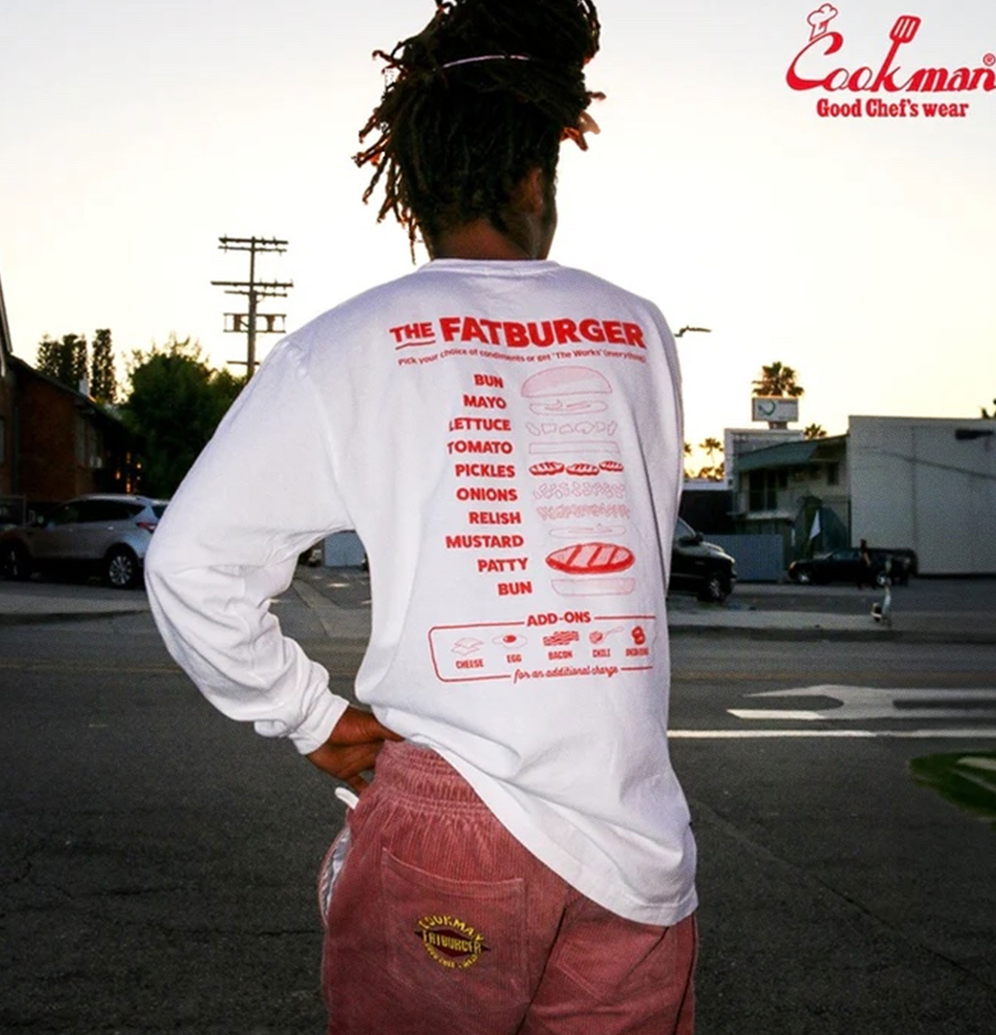 Fatburger x Cookman Collaboration T-Shirt - FAT Topping Menu Blanc