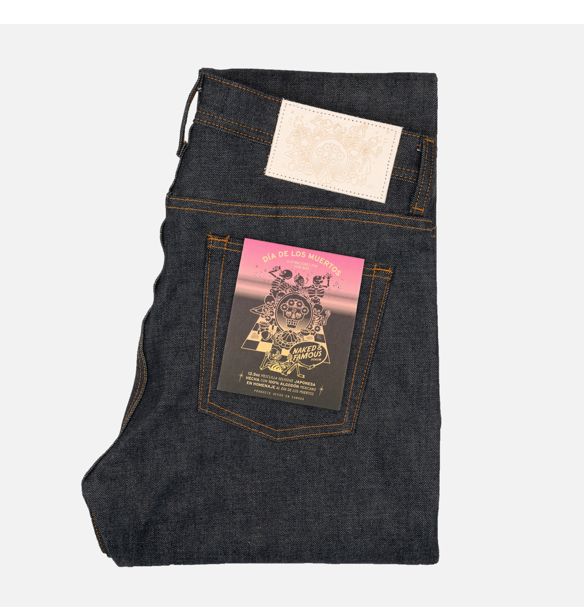 Naked & Famous Dia De Los Muertos Selvedge - Weird Guy Fit