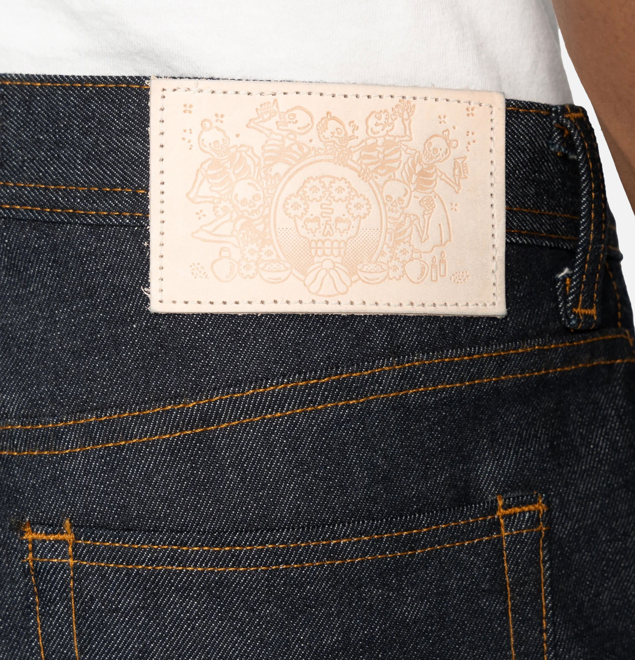 Naked & Famous Dia De Los Muertos Selvedge - Weird Guy Fit