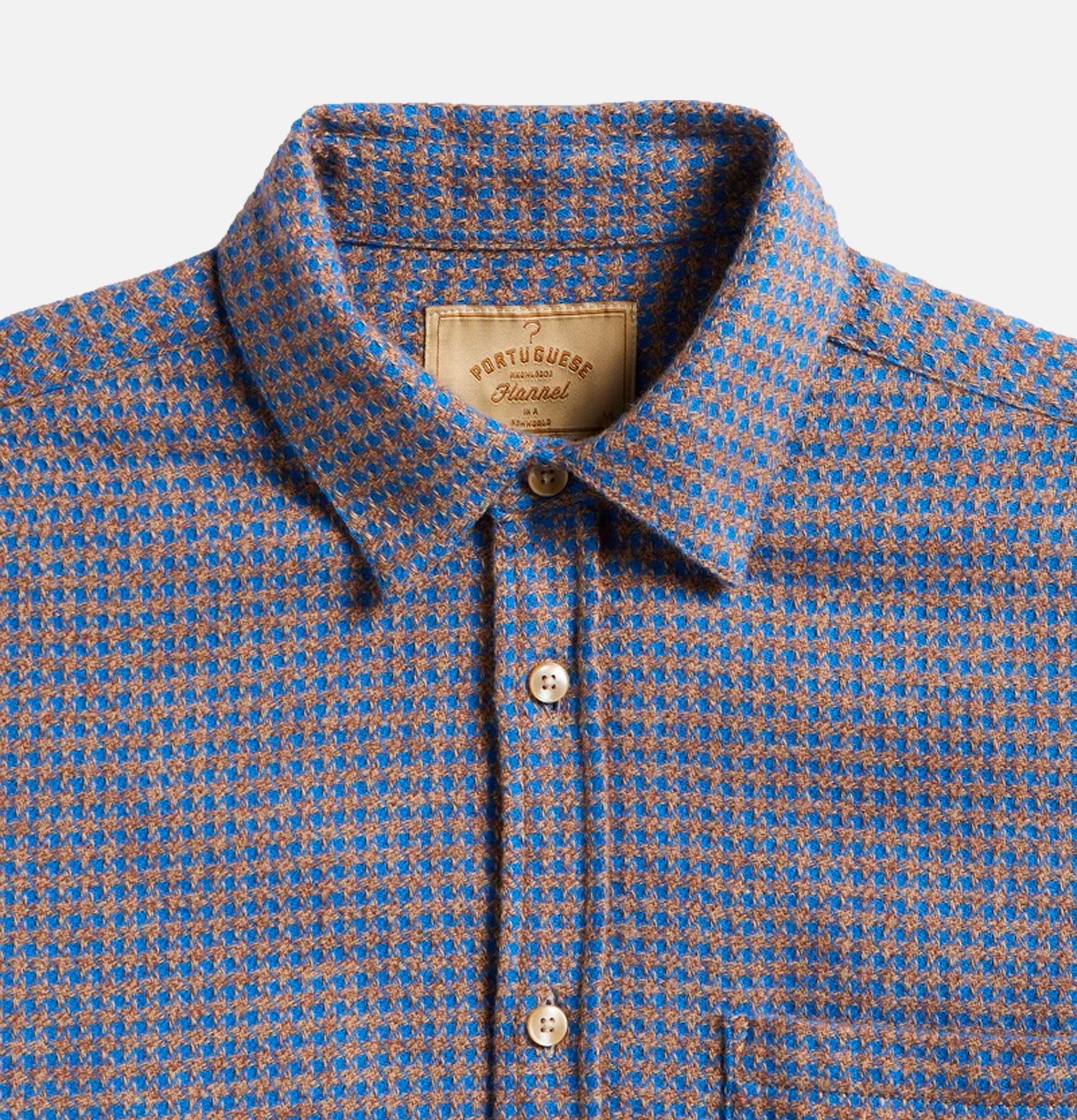 Chemise Portuguese Flannel Abstract Bleu