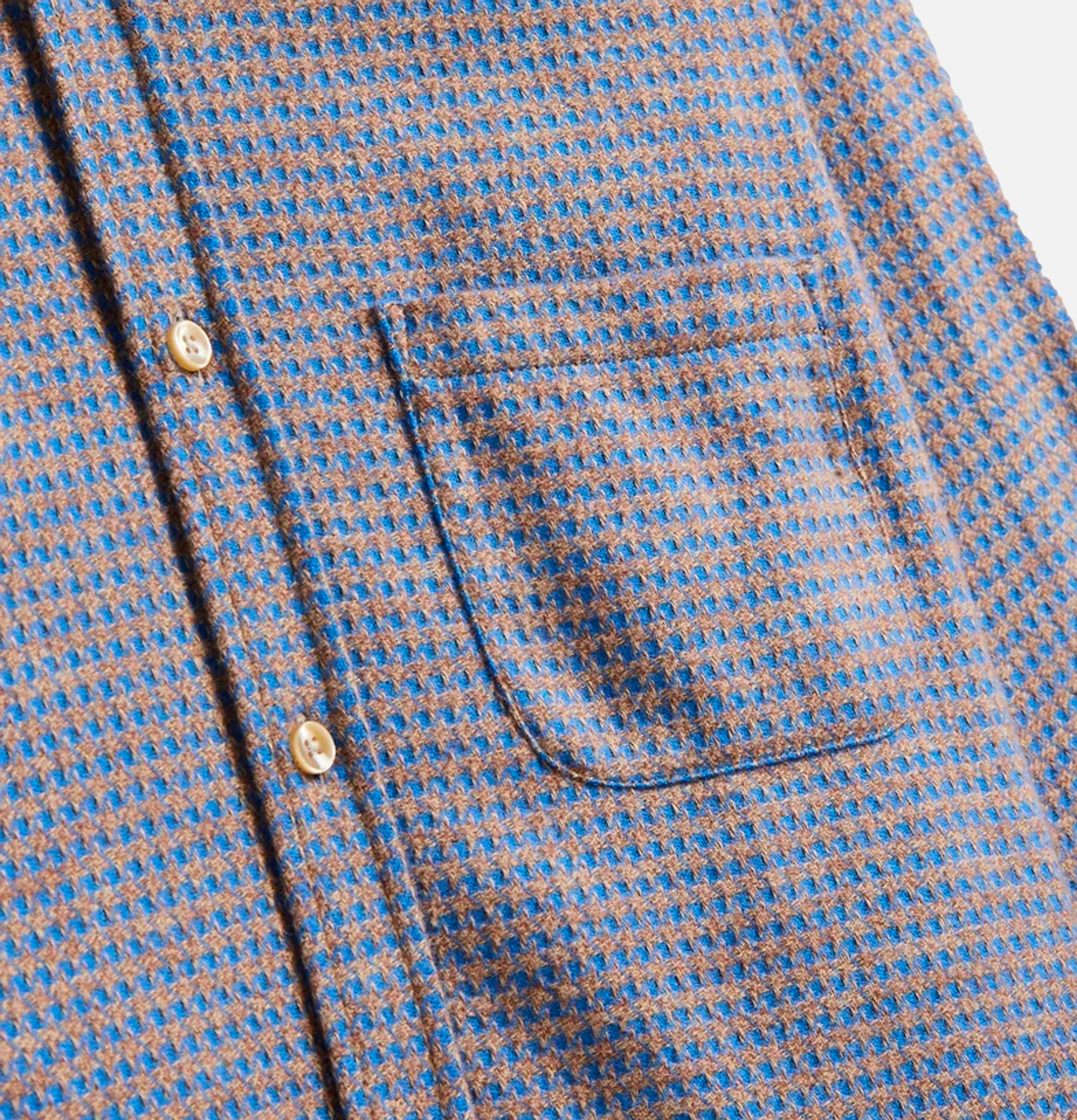 Chemise Portuguese Flannel Abstract Bleu