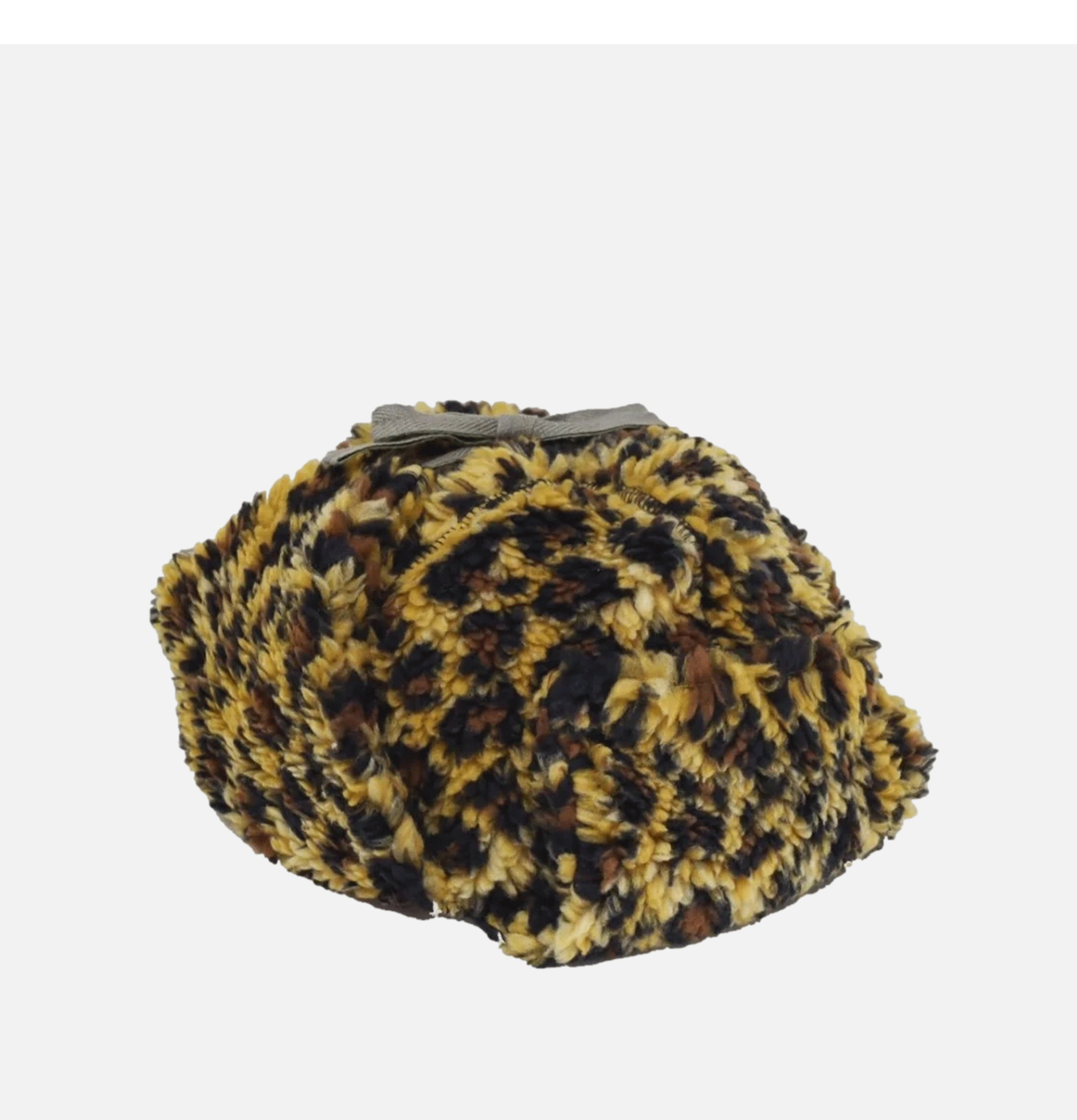 Casquette Decho Rétro Léopard Jaune avec Cache-Oreilles