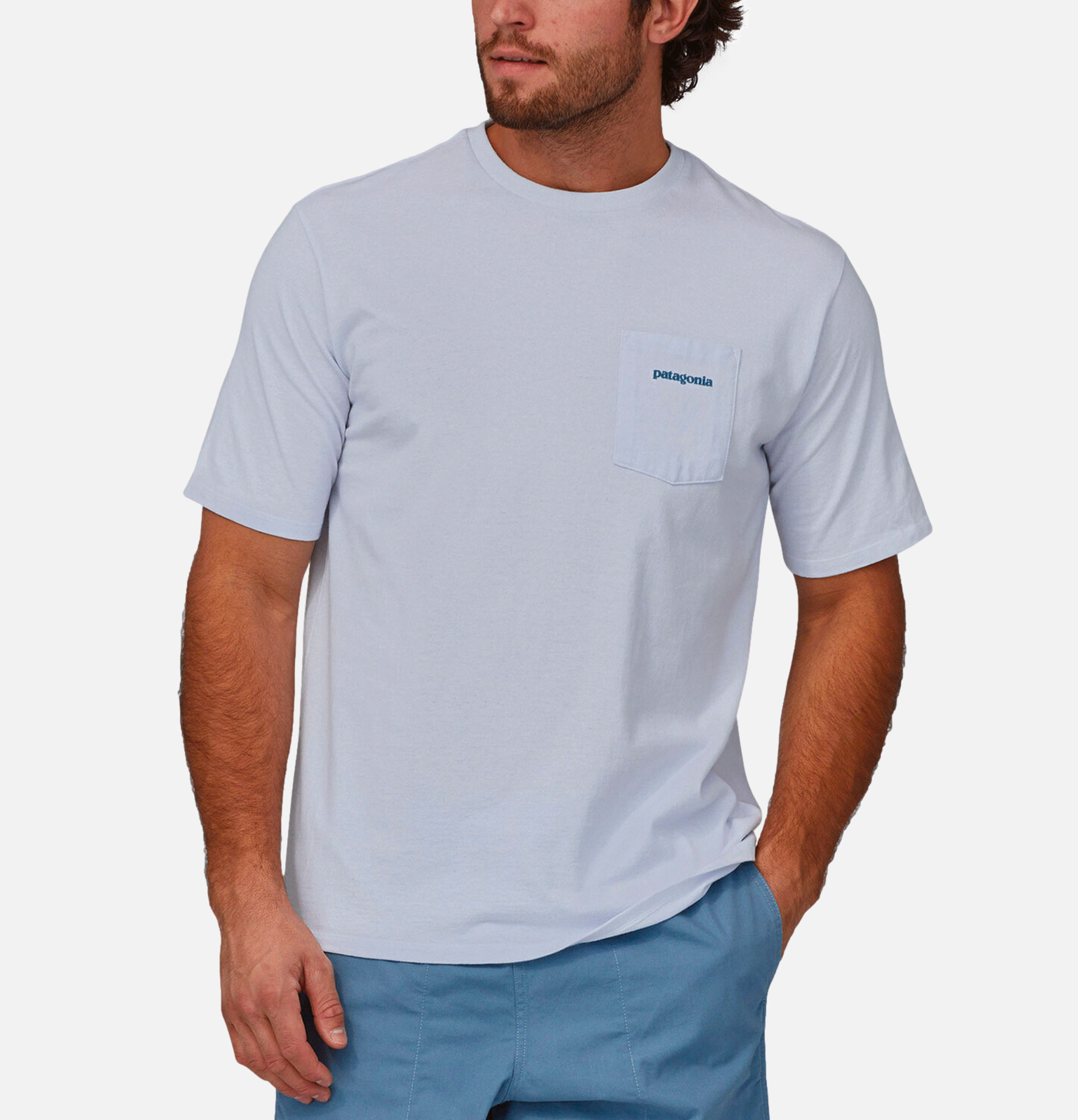 T-shirt Patagonia Boardshort Logo Pocket White