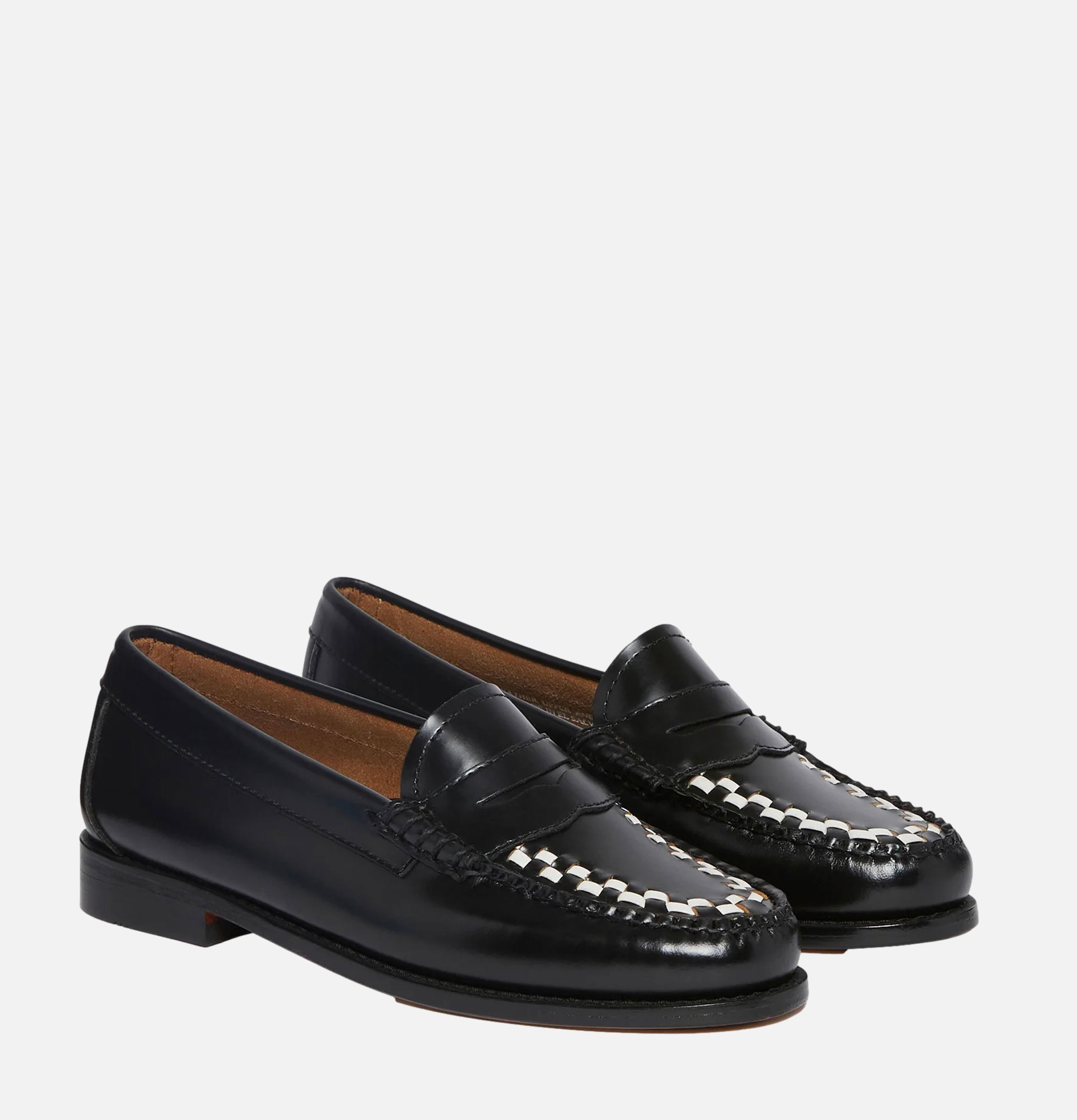 G.H. Bass Weejuns Larson Penny Loafers Noir et Blanc