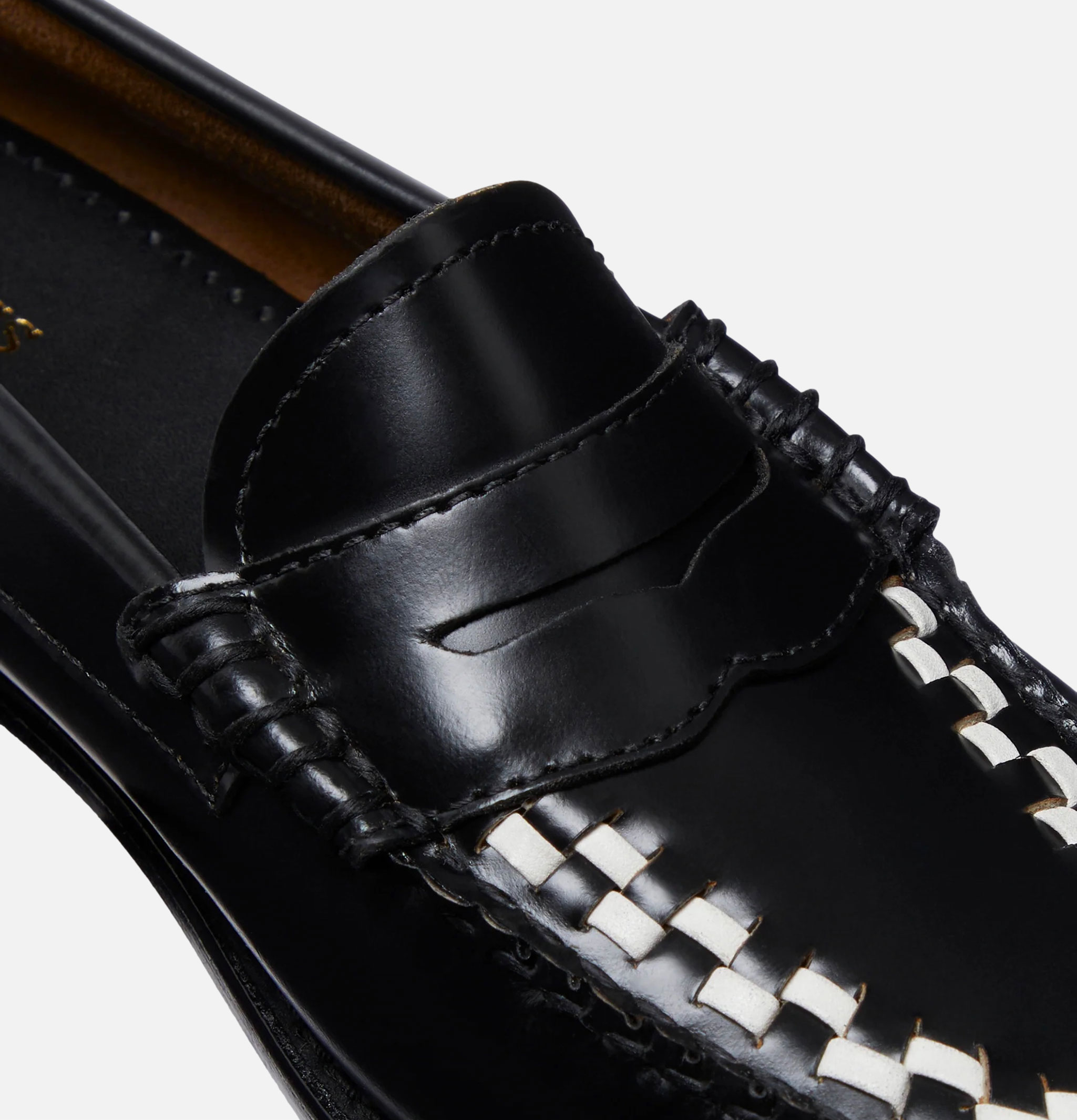 G.H. Bass Weejuns Larson Penny Loafers Black & White