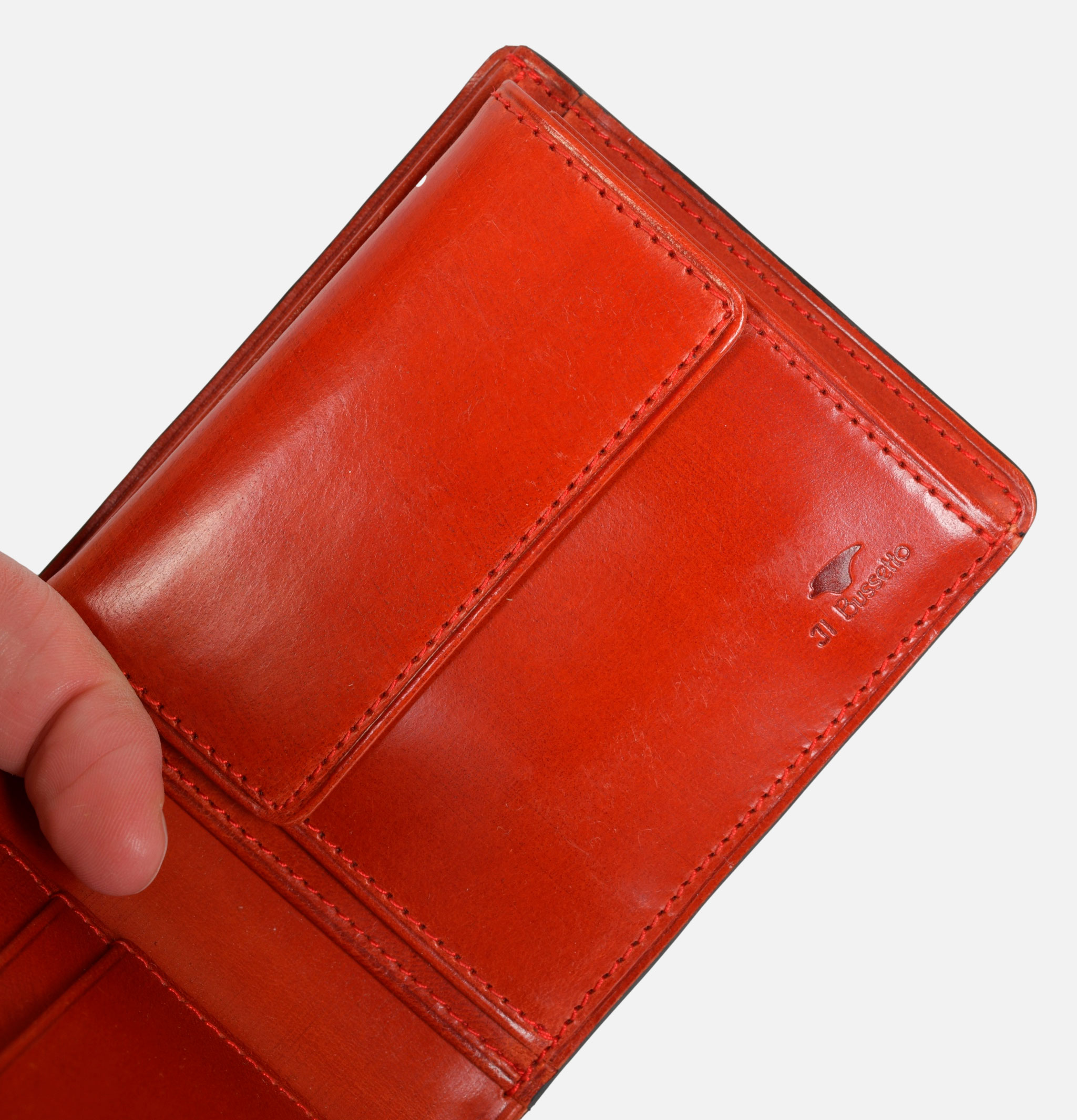 Il Bussetto Portefeuille Bi fold wallet/coin Corail Rouge